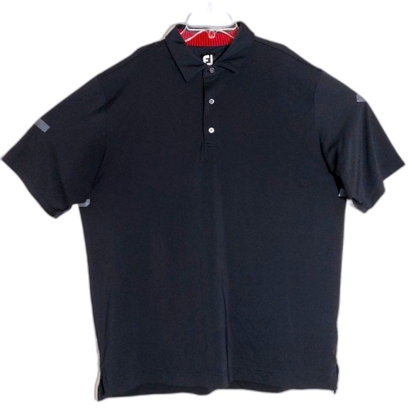 FootJoy Men's Active Golf Polo Shirt Black Style 1425642 Size XL EUC - Picture 3 of 9